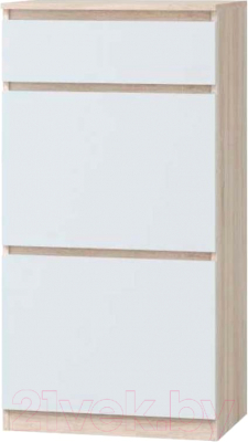 Тумба MLK Лори с дверями и ящиком (дуб сонома светлый/белый)