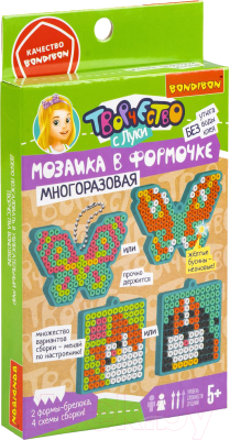 Развивающая игра Bondibon Мозаика с формами. Кошка, собака, бабочки / ВВ5787