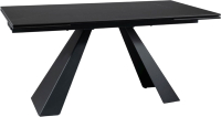 Обеденный стол Signal Salvadore Ceramic раскладной 160-240x90 (черный Sahara Noir/черный матовый) - 