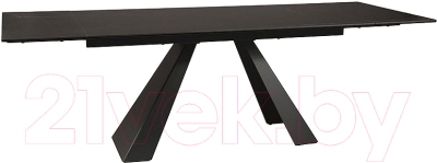 Обеденный стол Signal Salvadore Ceramic раскладной 160-240x90 (черный Sahara Noir/черный матовый)
