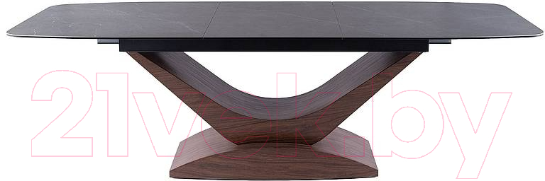 Обеденный стол Signal Dolce 180-240x95x76 (эффект серого мрамора/орех) — фото 3