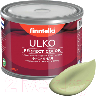 Краска Finntella Ulko Vihrea Tee / F-05-1-1-FL033 (900мл, пастельно-зеленый)