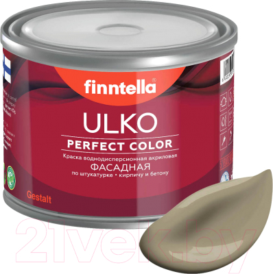 Краска Finntella Ulko Ruskea Khaki / F-05-1-1-FL086 (900мл, коричневый хаки)