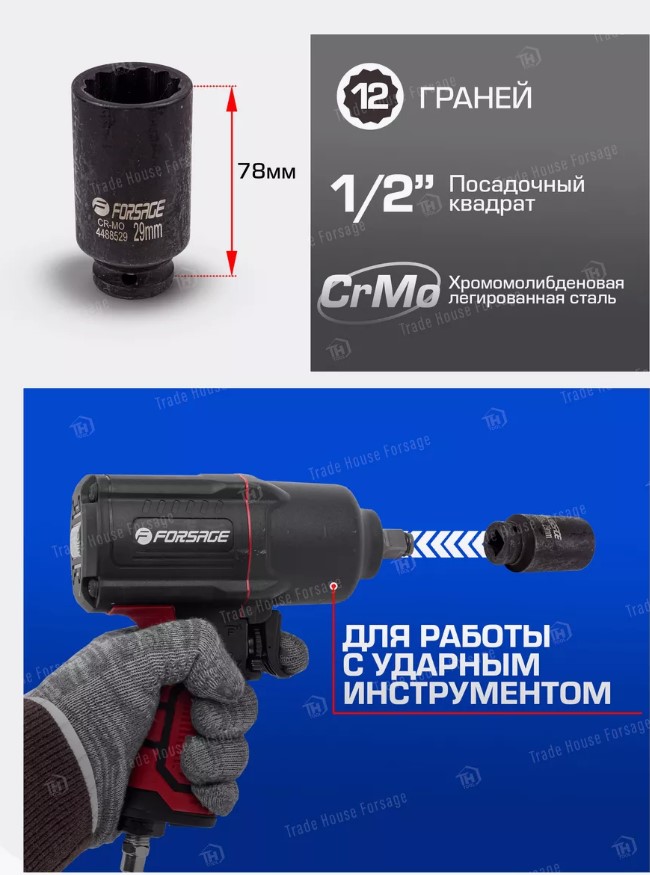 Головка слесарная Forsage F-4488529 (54927) — фото 4