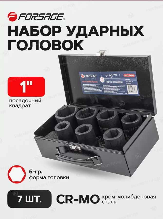 Набор головок слесарных Forsage F-8072-5MPB (54947) — фото 5