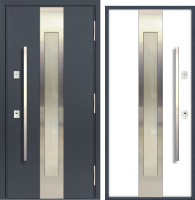 Входная дверь Nord Doors 85 98x206 правая частично остекленная (RAL 7016/RAL 9003 муар) - 