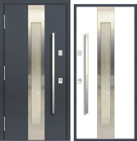 Входная дверь Nord Doors 85 98x206 левая частично остекленная (RAL 7016/RAL 9003 муар) - 