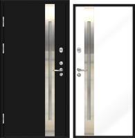 Входная дверь Nord Doors 70 98x206 левая частично остекленная (RAL 9005/RAL 9003 муар) - 