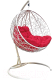 Кресло подвесное M-Group Круг / 11050106 (белый ротанг/красная подушка) - 