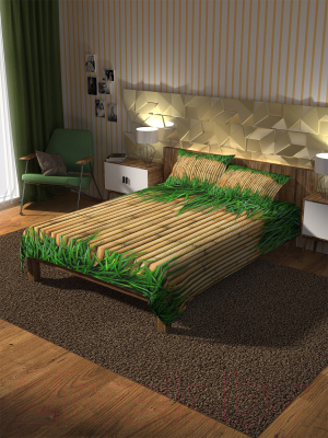Набор текстиля для спальни Ambesonne Бамбук в траве 220x235 / bcsl_52131
