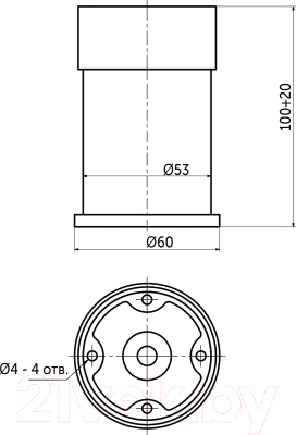 Опора мебельная AKS B-05 100 регулируемая (металлик)