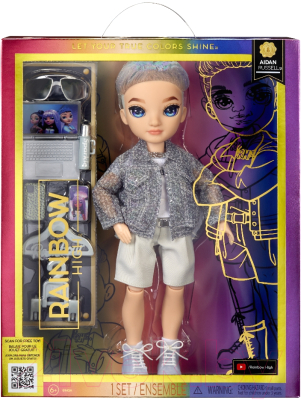 Кукла с аксессуарами Rainbow High Эйдан Рассел / 41770 (серебристый)