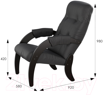 Кресло мягкое Мебелик Модель 61 (дунди 109/венге)