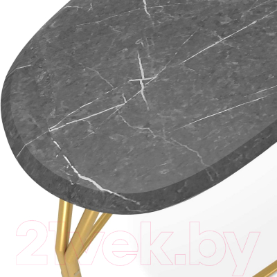 Приставной столик Мебелик SHT-CT22 (каменный уголь/золото)