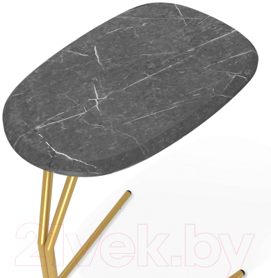 Приставной столик Мебелик SHT-CT22 (каменный уголь/золото)