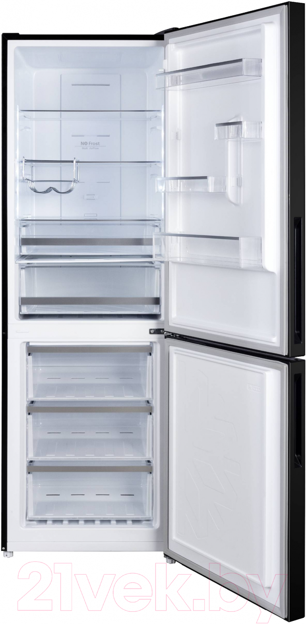 Холодильник с морозильником Korting KNFC 61869 GN