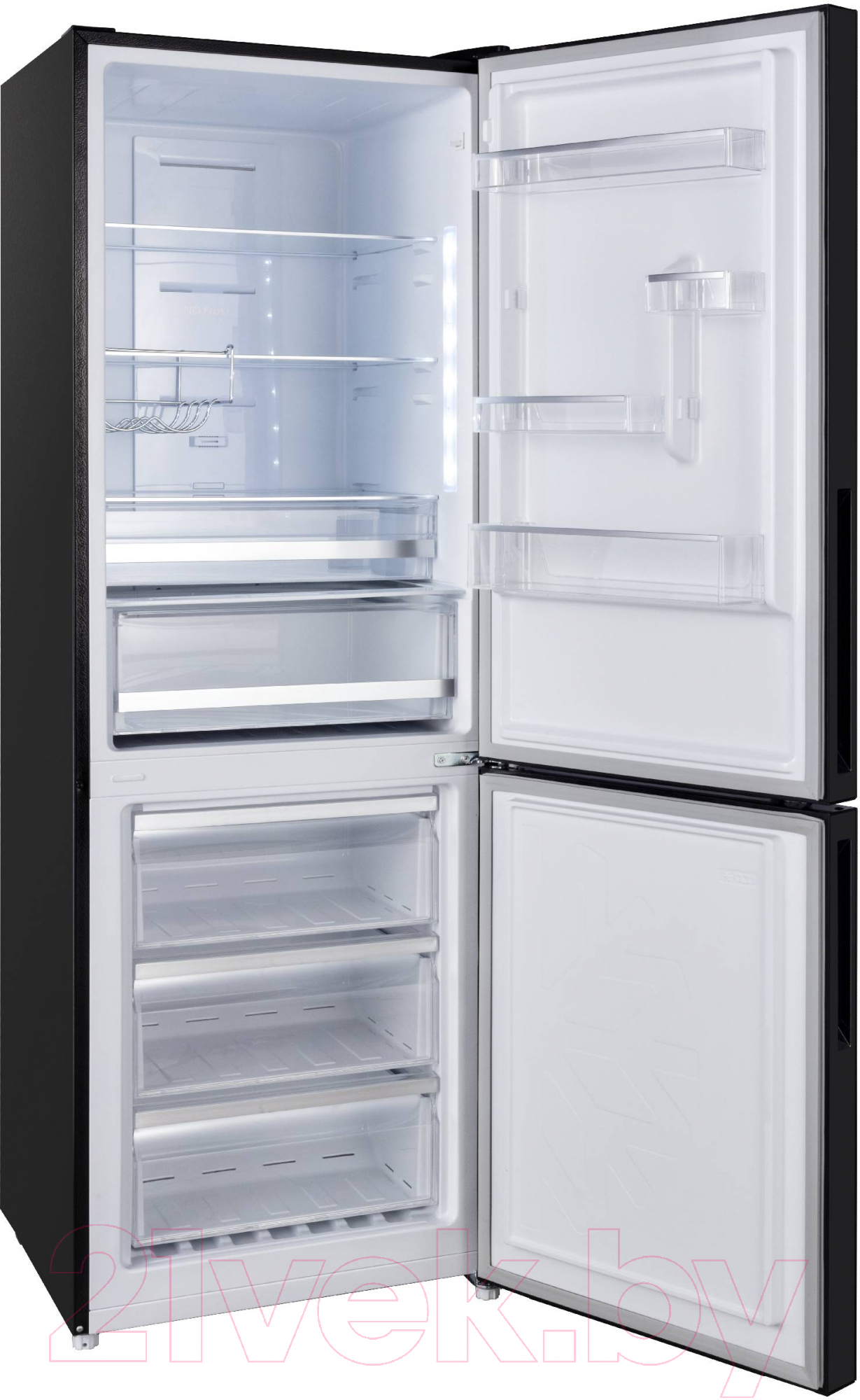 Холодильник с морозильником Korting KNFC 61869 GN