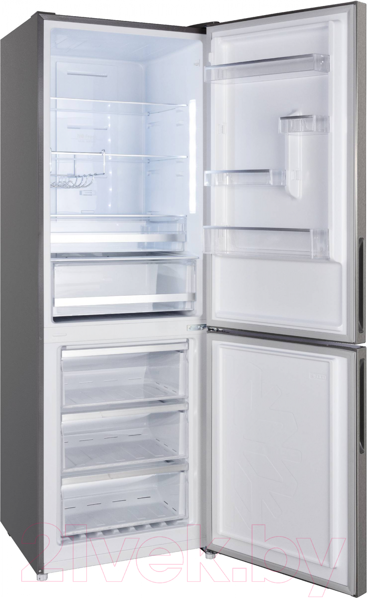 Холодильник с морозильником Korting KNFC 61869 X