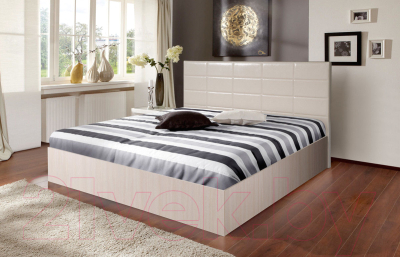 Двуспальная кровать Мебель-Парк Аврора 2 200x160 с подъемным механизмом (светлый)