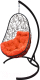 Кресло подвесное M-Group Овал / 11140407 (черный ротанг/оранжевая подушка) - 