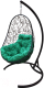 Кресло подвесное M-Group Овал / 11140404 (черный ротанг/зеленая подушка) - 