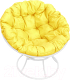 Кресло садовое M-Group Папасан 12010111 (белый/желтая подушка) - 