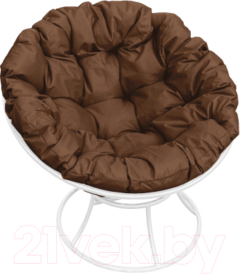 Кресло садовое M-Group Папасан 12010105 (белый/коричневая подушка)