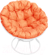 Кресло садовое M-Group Папасан 12010107 (белый/оранжевая подушка) - 