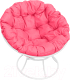 Кресло садовое M-Group Папасан 12010108 (белый/розовая подушка) - 