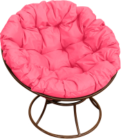 Кресло садовое M-Group Папасан 12010208 (коричневый/розовая подушка) - 