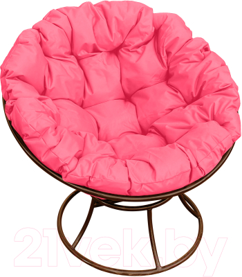 Кресло садовое M-Group Папасан 12010208 (коричневый/розовая подушка)