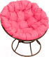 Кресло садовое M-Group Папасан 12010208 (коричневый/розовая подушка) - 