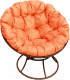Кресло садовое M-Group Папасан 12010207 (коричневый/оранжевая подушка) - 