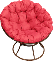 Кресло садовое M-Group Папасан 12010206 (коричневый/красная подушка) - 