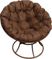 Кресло садовое M-Group Папасан 12010205 (коричневый/коричневая подушка) - 