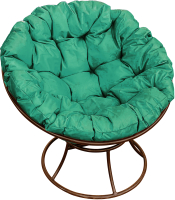 Кресло садовое M-Group Папасан 12010204 (коричневый/зеленая подушка) - 