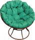 Кресло садовое M-Group Папасан 12010204 (коричневый/зеленая подушка) - 
