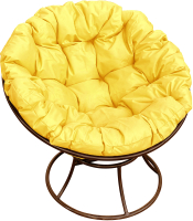 Кресло садовое M-Group Папасан 12010211 (коричневый/желтая подушка) - 