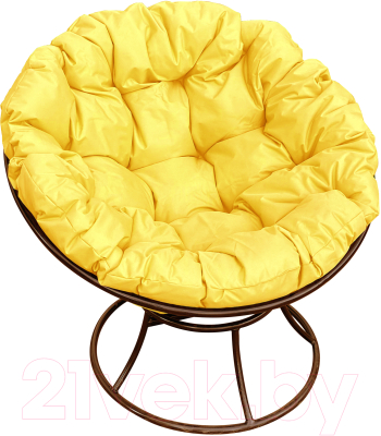 Кресло садовое M-Group Папасан 12010211 (коричневый/желтая подушка)