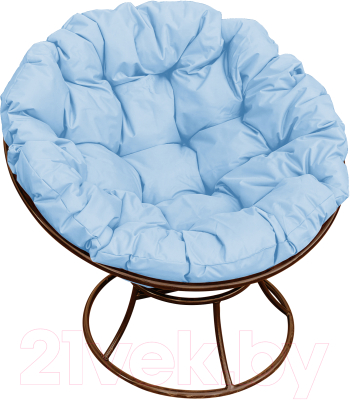 Кресло садовое M-Group Папасан 12010203 (коричневый/голубая подушка)