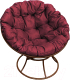 Кресло садовое M-Group Папасан 12010202 (коричневый/бордовая подушка) - 