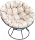 Кресло садовое M-Group Папасан 12010301 (серый/бежевая подушка) - 