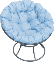 Кресло садовое M-Group Папасан 12010303 (серый/голубая подушка) - 