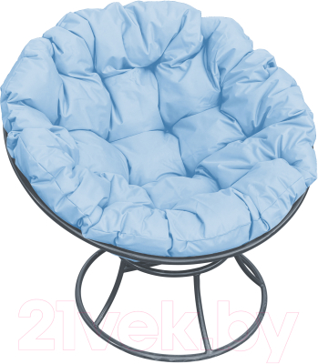 Кресло садовое M-Group Папасан 12010303 (серый/голубая подушка)