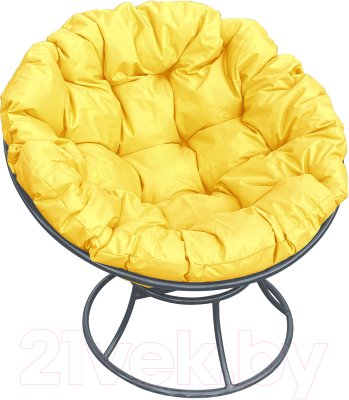 Кресло садовое M-Group Папасан 12010311 (серый/желтая подушка)