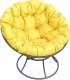 Кресло садовое M-Group Папасан 12010311 (серый/желтая подушка) - 