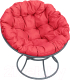 Кресло садовое M-Group Папасан 12010306 (серый/красная подушка) - 