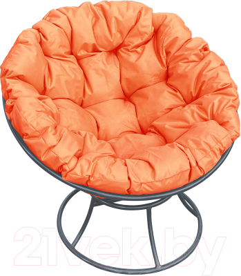 Кресло садовое M-Group Папасан 12010307 (серый/оранжевая подушка)