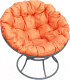 Кресло садовое M-Group Папасан 12010307 (серый/оранжевая подушка) - 