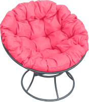 Кресло садовое M-Group Папасан 12010308 (серый/розовая подушка) - 